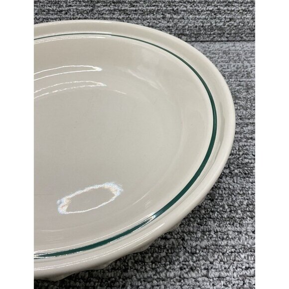 Longaberger Pottery Woven Traditions Heritage Green 10" Pie Baking Dish / Plate - Picture 8 of 9